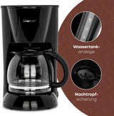 Macchina per caffè espresso Clatronic® | Macchina per caffè espresso automatica per 12-14 tazze (circa 1,5 litri) | Macchina per caffè espresso con filtro e sistema antigoccia | 900 W | Espressore KA 3473 Nero