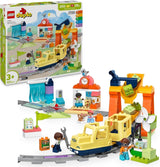 LEGO DUPLO Town Ferrovia interattiva grande, Giocattolo da costruzione per bambini dai 3 anni, Locomotiva Push & Go con luci e suoni, Parti di binari, Giocattolo educativo prescolare 10428 Set da costruzione Besuche den LEGO-Store Titolo predefinito