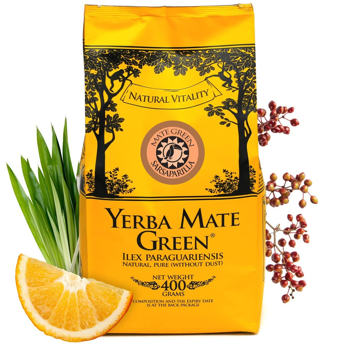 Yerba SARSAPARILLA 400G ● Tè Mate dolce e rinfrescante ● Foglie di salsapariglia ● Tè Mate dalle foglie di Mate ● Tè Yebra Mate con GUARANA 50G ● Tè Yerba Mate sfuso 450G ● Vegano