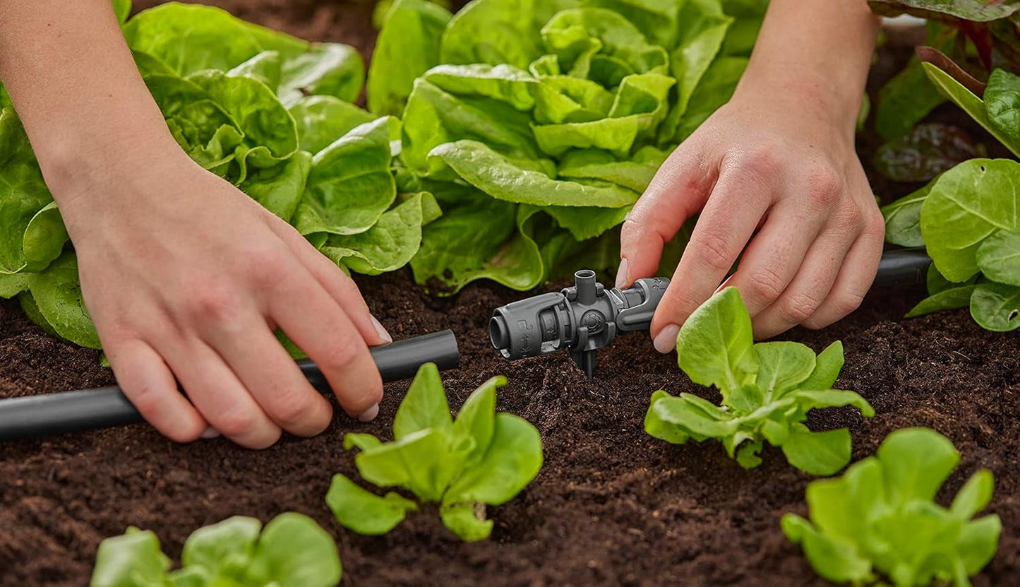 Raccordo a T Gardena Micro-Drip-System per ugelli spruzzatori: collegamento tra tubi da 13 mm e un ugello spruzzatore, irrigazione automatica delle piante, tecnologia di collegamento semplice e veloce, riutilizzabile (13206-20)