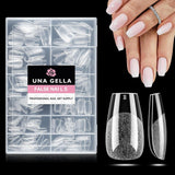 Punte per unghie in gel ballerina 216 pezzi 12 dimensioni Punte per unghie in gel morbido Copertura completa Set di estensioni per unghie Semi opaco Fai da te Home Art