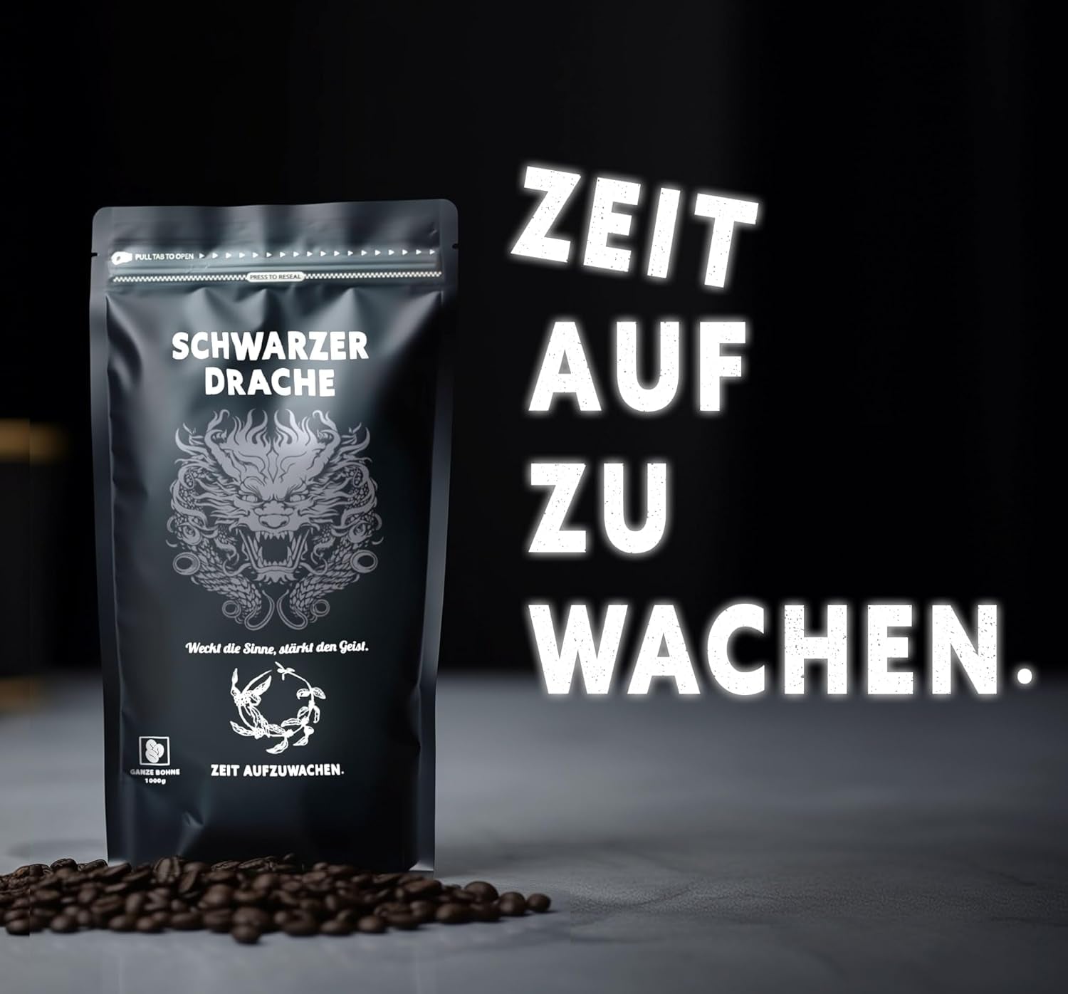 Black Dragon Espresso 100% Robusta - Caffè in grani tostati extra forti - Caffè molto forte e corposo con alto contenuto di caffeina - Espresso molto forte