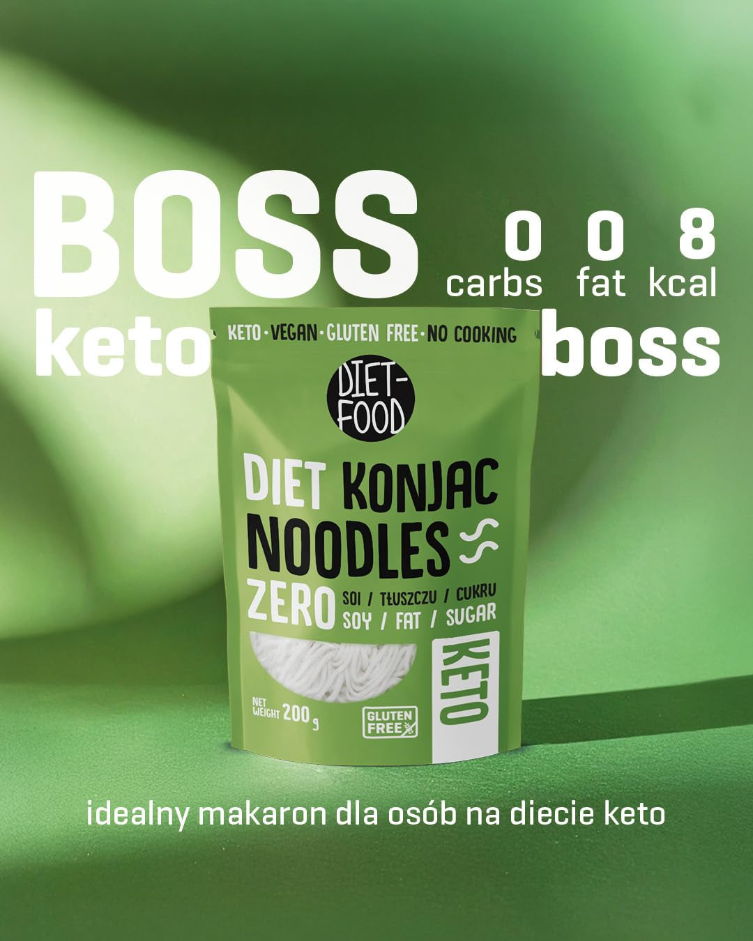 Tagliatelle Shirataki dietetiche | Tagliatelle Konjac a basso contenuto di carboidrati | 200 grammi di tagliatelle dietetiche solubili in acqua vegane a basso contenuto calorico, senza grassi, senza soia, senza glutine