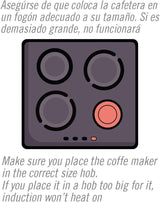 NERTHUS FIH 833 Macchina per caffè espresso a induzione per 3 tazze, Classica macchina per caffè espresso italiano