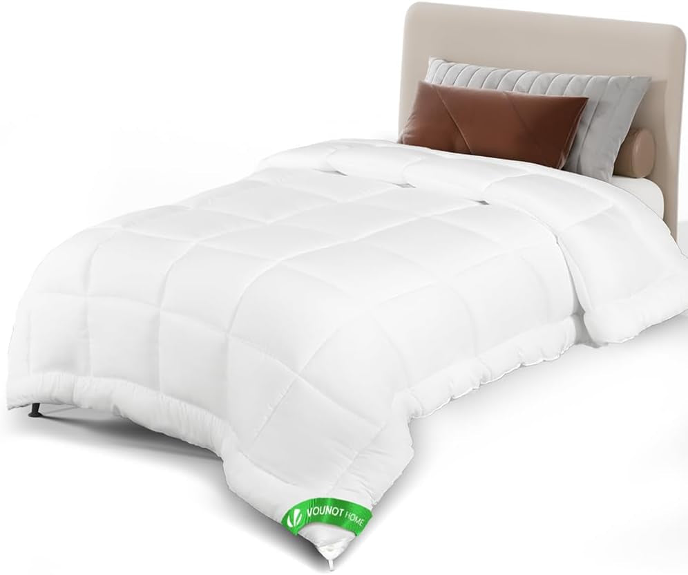 VOUNOT Piumino 155X200Cm, Set di 2 Piumini Invernali 4 Stagioni 500GSM, composto da 2 trapunte annodate insieme Piumino Adattabile per l'estate e l'inverno, Piumini e trapunte Standard Oeko-Tex Naty Shop Coperta estiva leggera 135X200Cm
