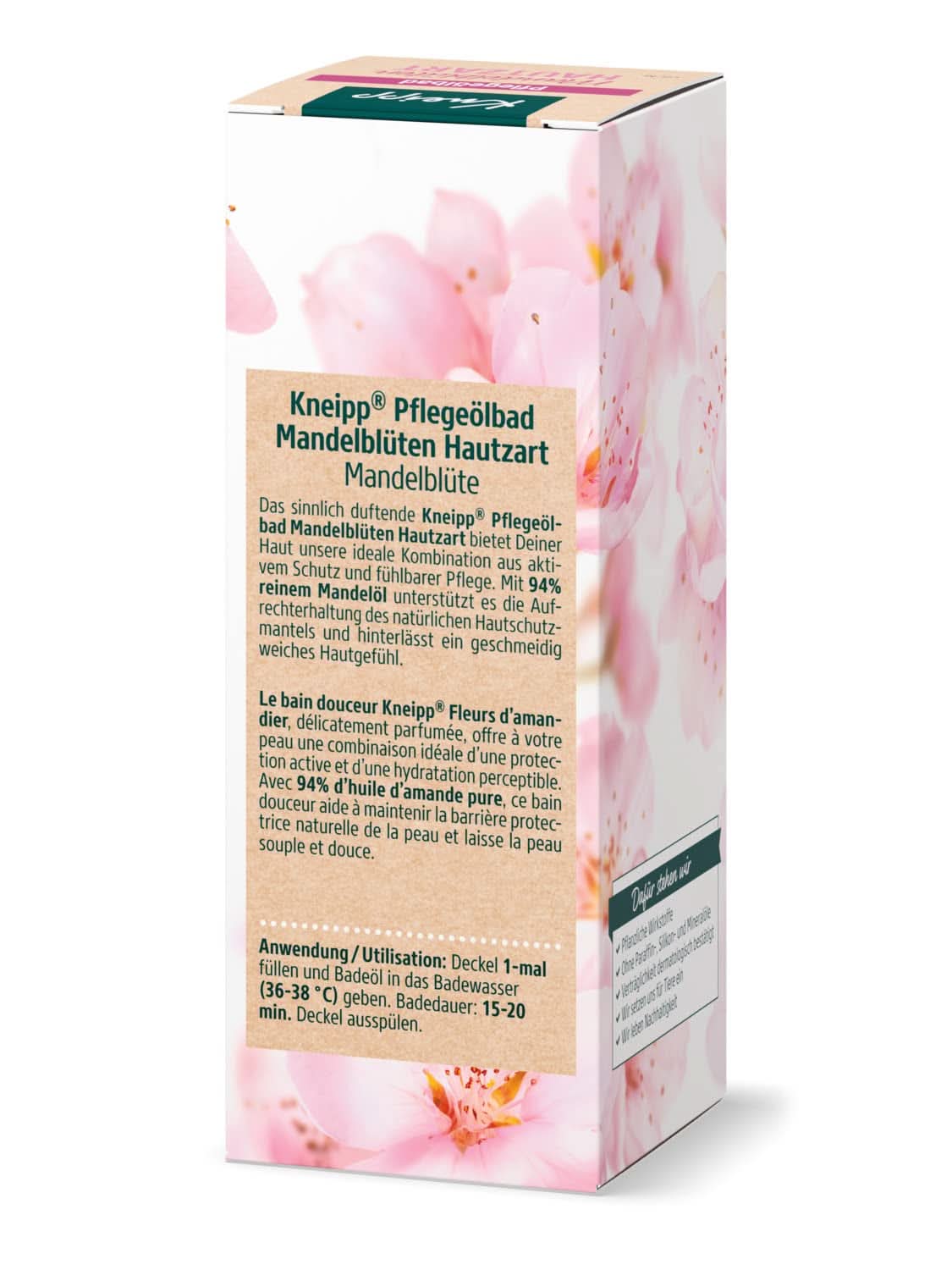 Kneipp, olio da bagno, con olio di mandorle puro al 94%, per pelli secche e sensibili - 100 ml Bagno e doccia Naty Shop