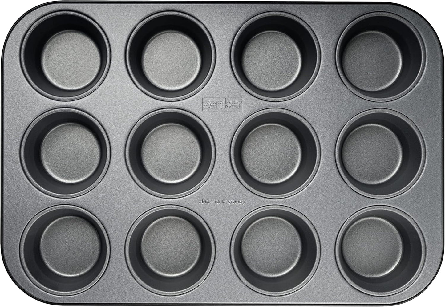 Zenker 12Er Muffinform Energy, Premium-Backform, Für Köstliche Kuchen, Verkürzt Die Backzeit Um Bis Zu 20% (Farbe: Silber/Anthrazit), Menge: 1 Stück, Hellgrau Und Dunkelgrau Stampi e vassoi per cuocere Naty Shop