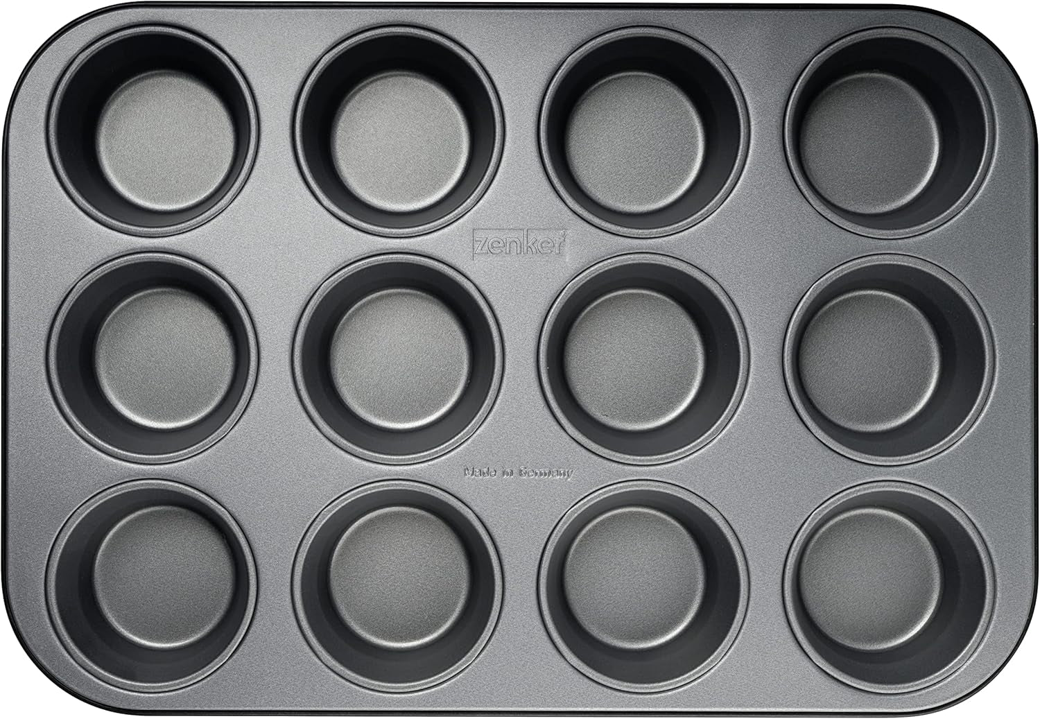 Zenker 12Er Muffinform Energy, Premium-Backform, Für Köstliche Kuchen, Verkürzt Die Backzeit Um Bis Zu 20% (Farbe: Silber/Anthrazit), Menge: 1 Stück, Hellgrau Und Dunkelgrau Stampi e vassoi per cuocere Naty Shop