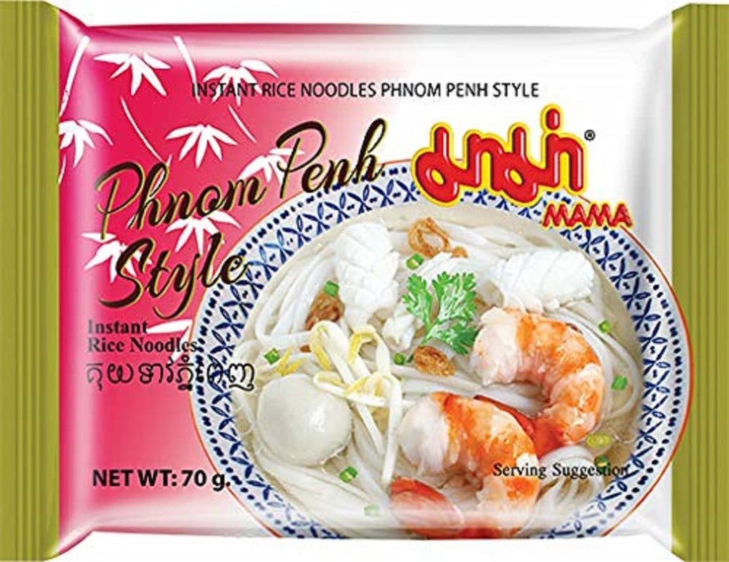 MAMA Phnom Phenh Noodles di Riso Istantanei – Noodles di Riso Istantanei in stile Orientale – Cucina Thai autentica – 12 x 70 g