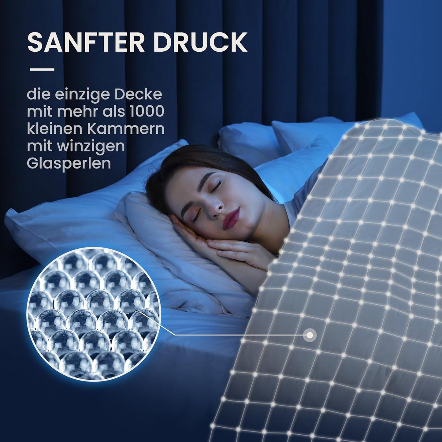 Coperta terapeutica da 7 kg I 135X200Cm I Per un sonno ristoratore I Coperta ponderata di alta qualità in cotone traspirante I Antistress e terapeutica - Inclusa scatola di imballaggio con maniglia per il trasporto Letti e coperte Besuche den müüd-Store
