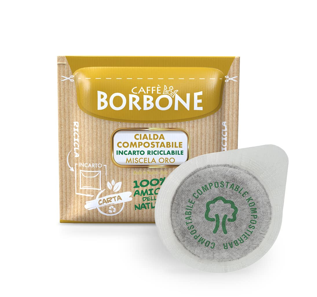Caffè Borbone Kompostierbare Kaffeepads, Gold-Kaffeemischung - 100 cialde - Compatibile con sistema ESE Tamponi in carta 44 mm