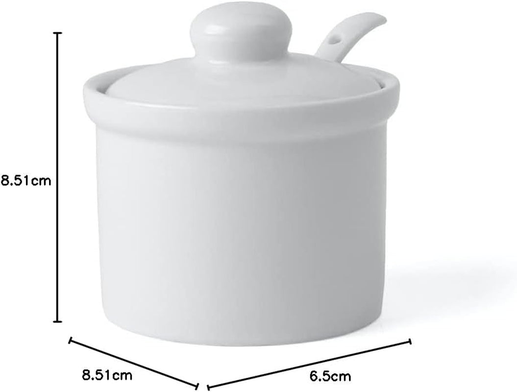 Holst Porcellana AT 216 FA1 Tanica Barile da 0,17 L con Cucchiaio, bianco, 8,5 x 8,5 x 6,5 cm