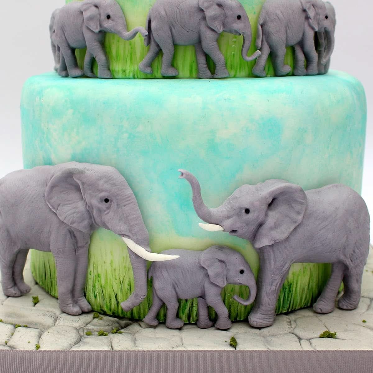 Katy Sue, Stampo in silicone Famiglia di Elefanti Cucina Naty Shop