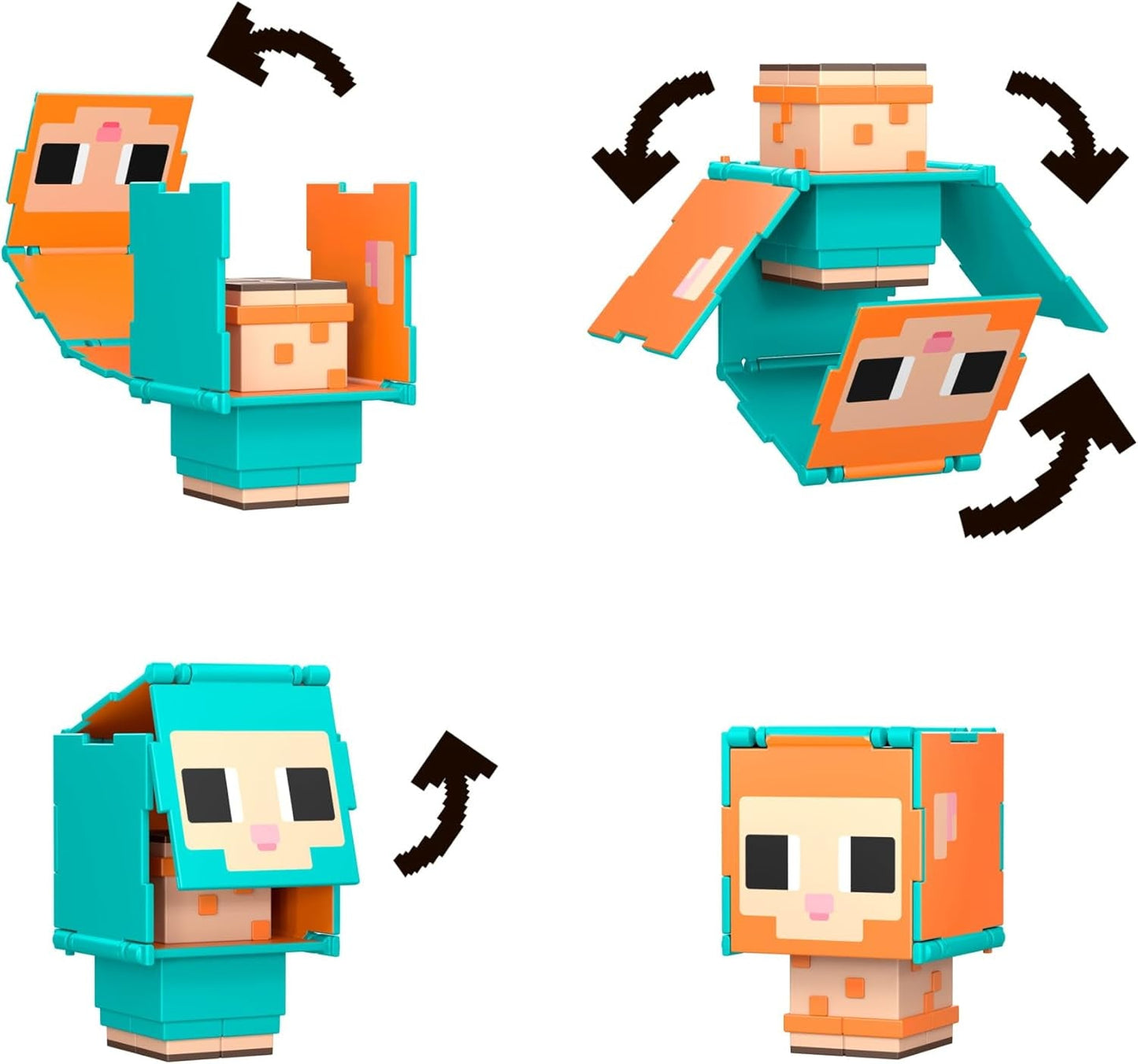 Mattel Minecraft Flippin' Figs Sheep and Chicken Confezione da 2 con personaggi di gioco 2 in 1, teste grandi e action figure HXK17 con design pixel Naty Shop
