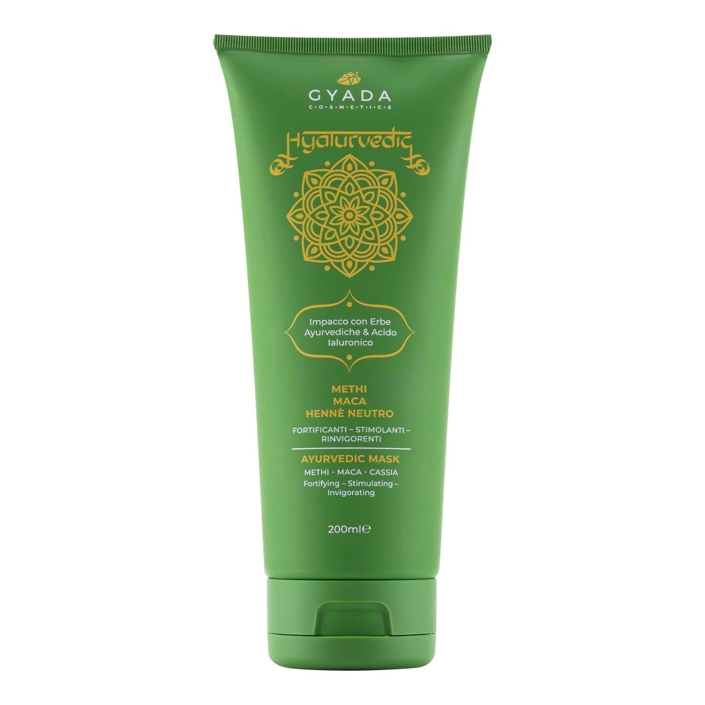 GYADA COSMETICS Hyalurvedic Impacco Ayurvedico Rinforzante, Trattamento Professionale per Capelli Fini e Deboli, Anticrespo con Methi, Maca, Henné Neutro, 200ml Naty Shop Maschera per Capelli Default Title