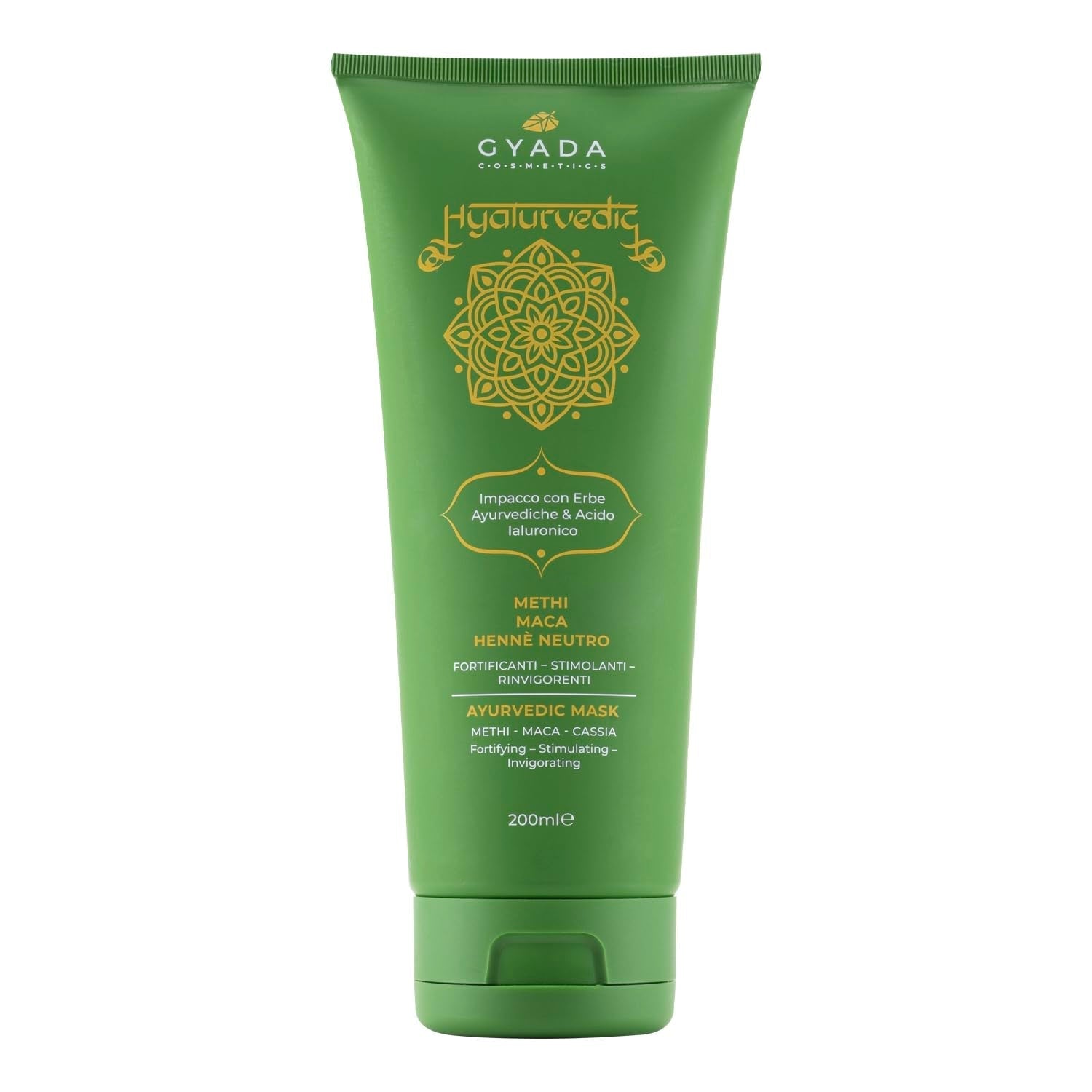 GYADA COSMETICS Hyalurvedic Impacco Ayurvedico Rinforzante, Trattamento Professionale per Capelli Fini e Deboli, Anticrespo con Methi, Maca, Henné Neutro, 200ml Naty Shop Maschera per Capelli Default Title