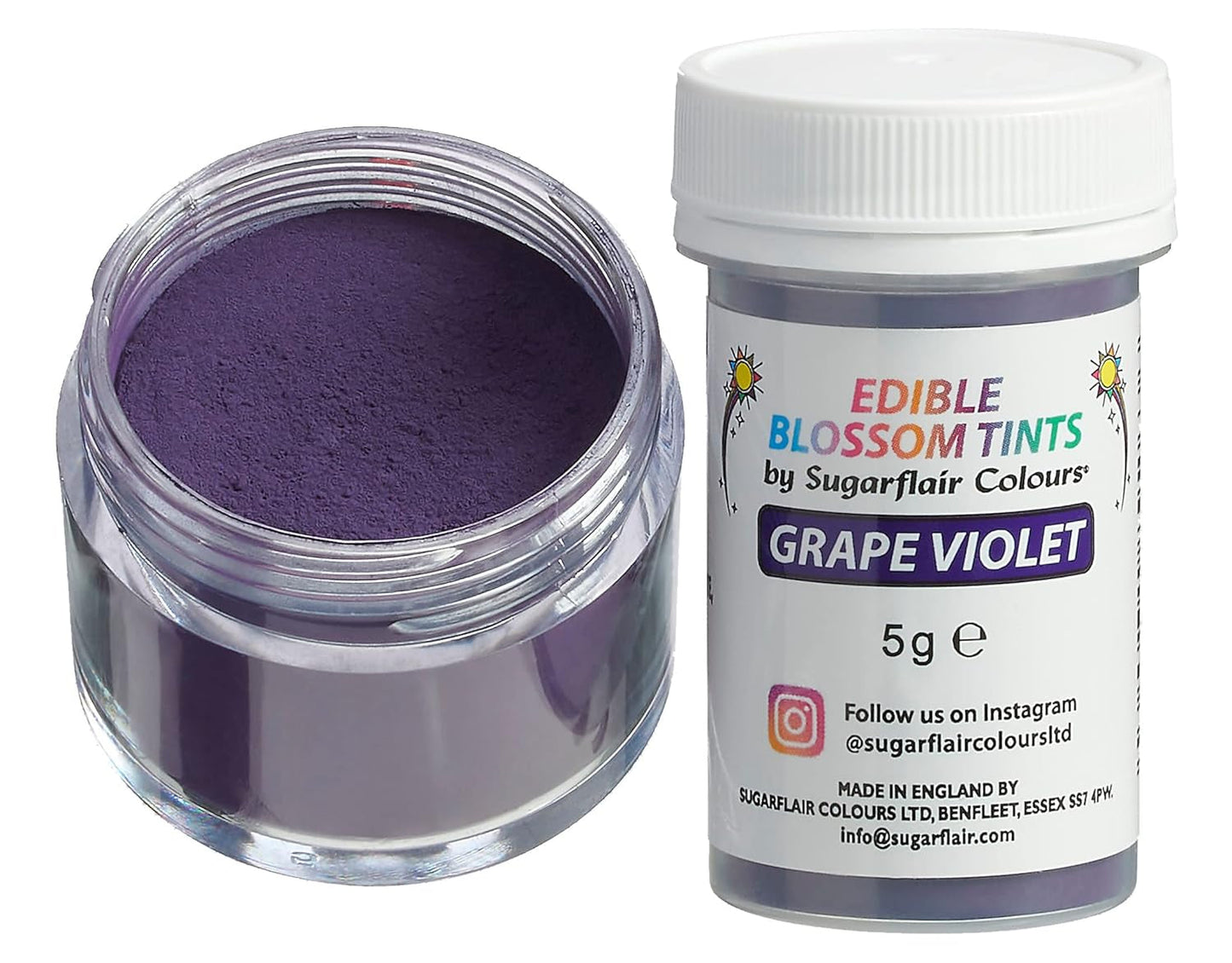 Sugarflair Blossom Tint Dust Grape Violet colorante alimentare in polvere - Colorante alimentare in polvere per decorazioni di torte, fondente, glassa, cioccolato, crema al burro, macarons e altro - 5G