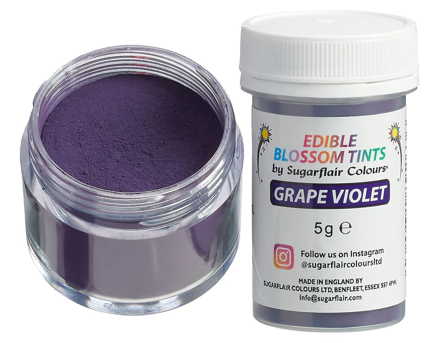 Sugarflair Blossom Tint Dust Grape Violet colorante alimentare in polvere - Colorante alimentare in polvere per decorazioni di torte, fondente, glassa, cioccolato, crema al burro, macarons e altro - 5G