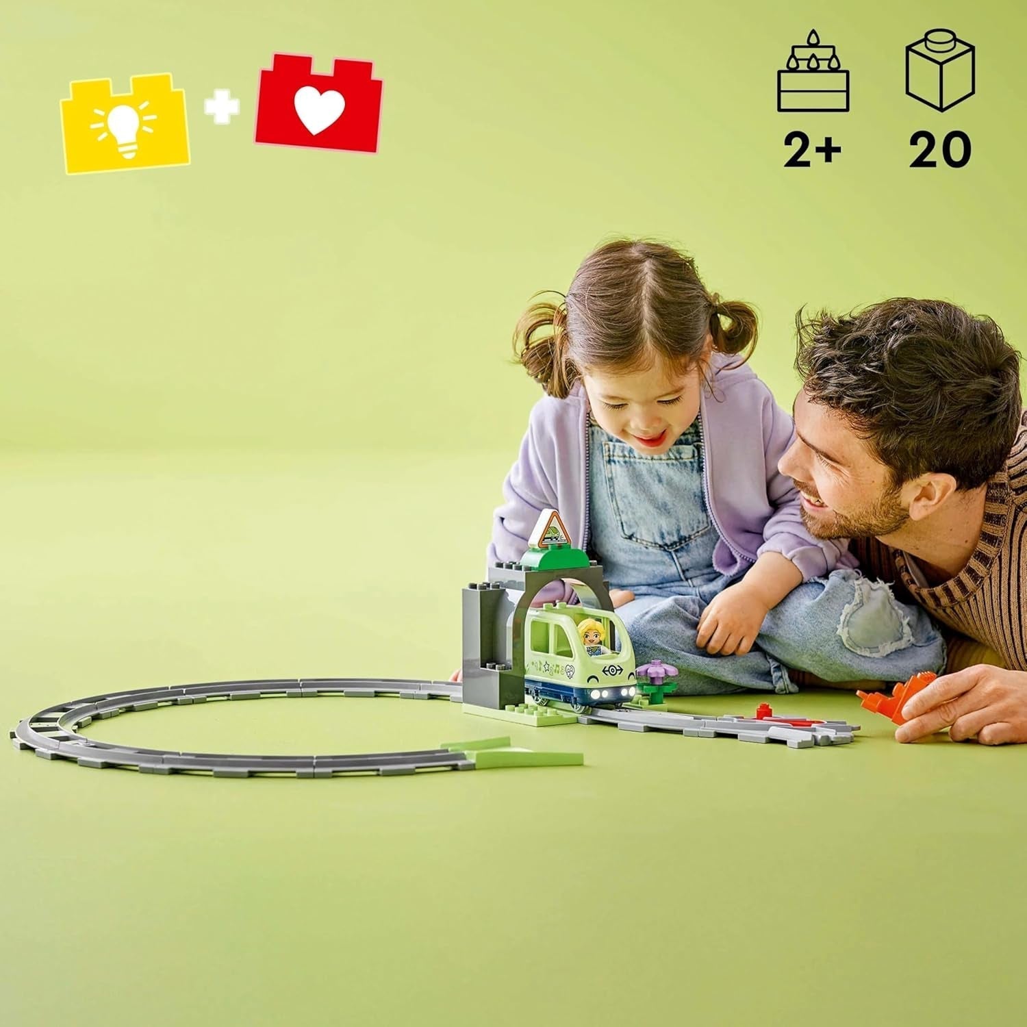 Tunnel e binari ferroviari LEGO DUPLO Town - Set di espansione, regalo per i più piccoli, incoraggia la destrezza, set da gioco per gli appassionati di veicoli di 2 anni, giocattolo didattico creativo 10425 Set di costruzione Besuche den LEGO-Store