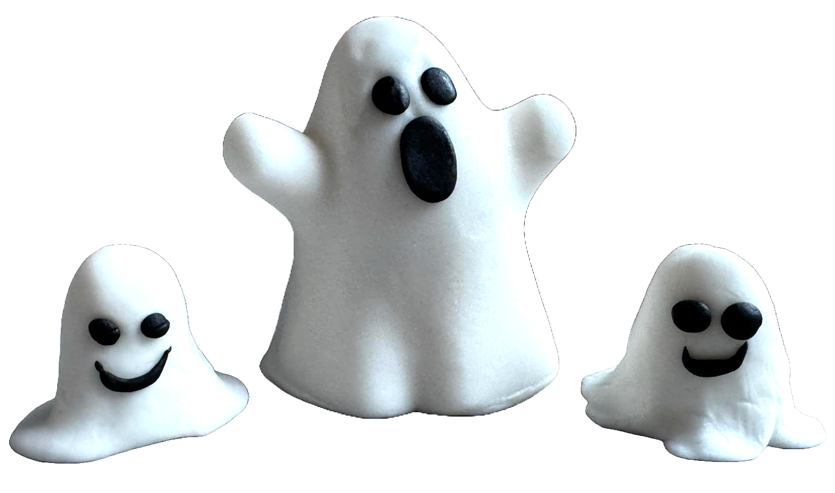 Set di 3 decorazioni commestibili in pasta di zucchero, Halloween, Ghost Family Decorazioni in pasta di zucchero Naty Shop