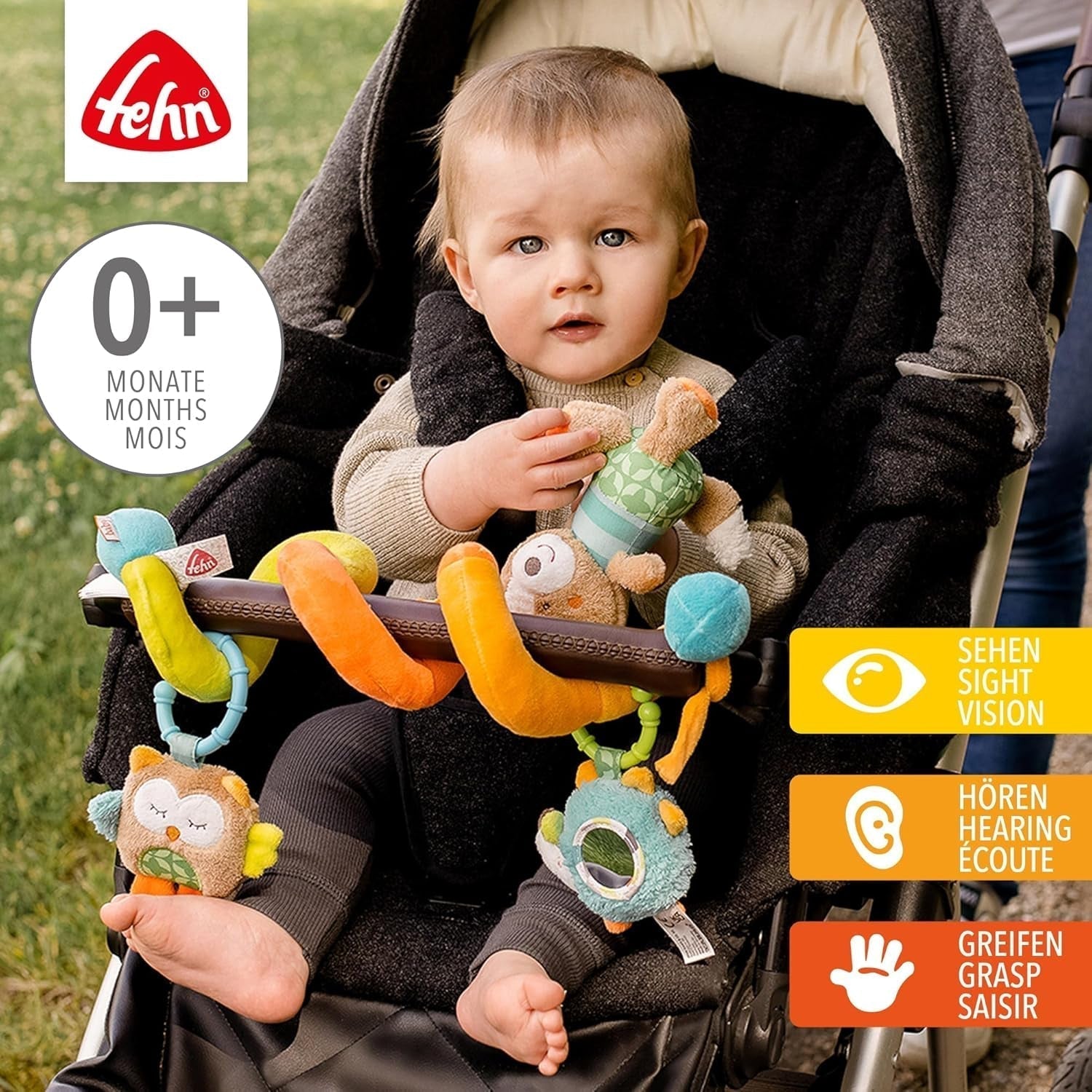 Fehn Activity Spiral Sleeping Forest - giocattolo per passeggino tocca e tieni - giocattolo per lettino, box, carrozzina e seggiolino auto - gioco di attività motoria per neonati e bambini da 0+ mesi Baby Toys Naty Shop