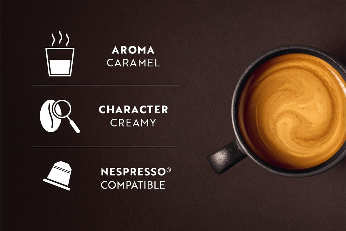 Café Royal Caramel Kaffee aromatizzato – Kaffeekapseln compatibile Nespresso®, cremoso, helle Röstung, 100 % Arabica, Rainforest Alliance, 100 Kapseln