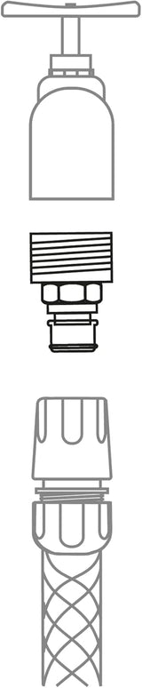 Amig - Adattatore maschio per attacco rubinetto da 3/4 pollici | Collegamento semplice e veloce per tubi dell'acqua | Connessione filettata | Plastica ABS e gomma | Grigio
