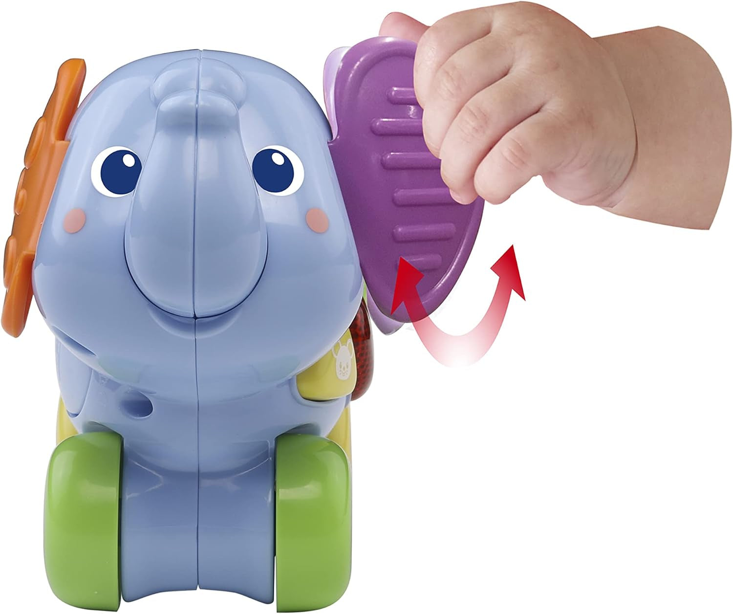Vtech Baby Little Pushing Elephant - Giocattolo interattivo push and play - Con canzoni, melodie, frasi e suoni - Per bambini da 6 a 36 mesi Baby Toys Naty Shop