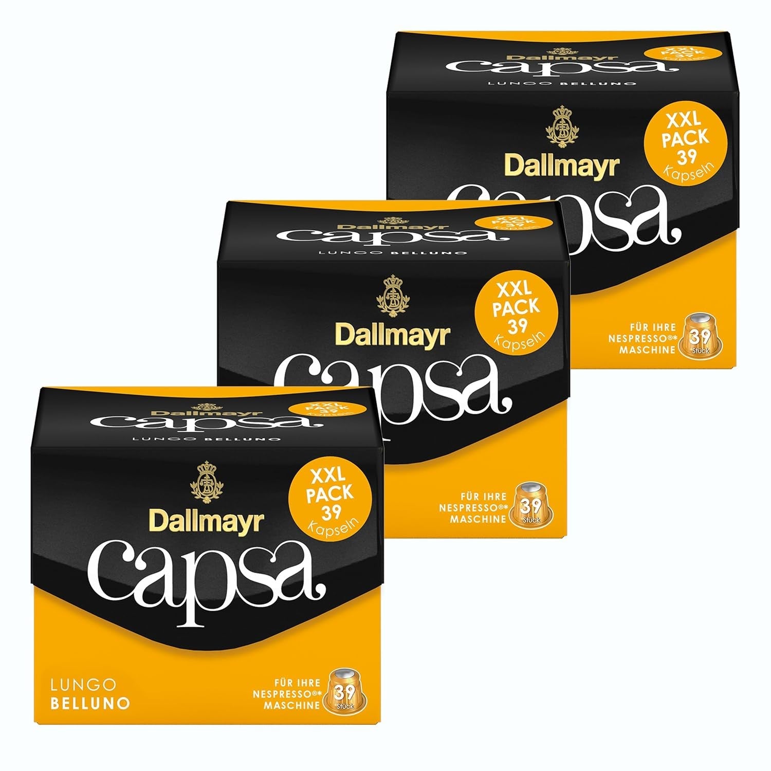 Capsa Lungo Belluno XXL, 39 capsule compatibili Nespresso, confezione 1 (1 x 218 g) e Capsa prodomo, 56g