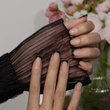 Unghie Finte Corte Punta Francese - 30 Pezzi Unghie Nere Da Incollare Su Unghie Corte Quadrate, Unghie Finte Punta Francese Con Colla, Set Di Unghie Artificiali Quadrate Per Le Donne