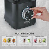 CASO Powerblender B 2000 - Robot da cucina professionale, 30.000 giri/min, 2000 Watt, miscelatore Tritan-Mix (2 L), Bpa-Frei, Pulse-, Shake-, Smoothie-Funktion, 8-Fach Messer-System Mit Titanbeschichtung Kitchen Naty Shop