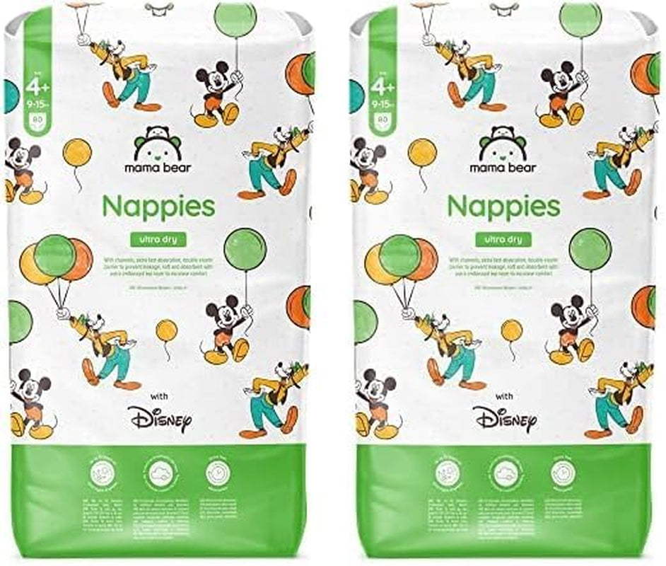 Marchio Amazon: Mama Bear Disney Pannolini Ultra Dry, taglia 3 (4-9 kg) - Scatola mensile, bianco, 172 pezzi (2 confezioni da 86)