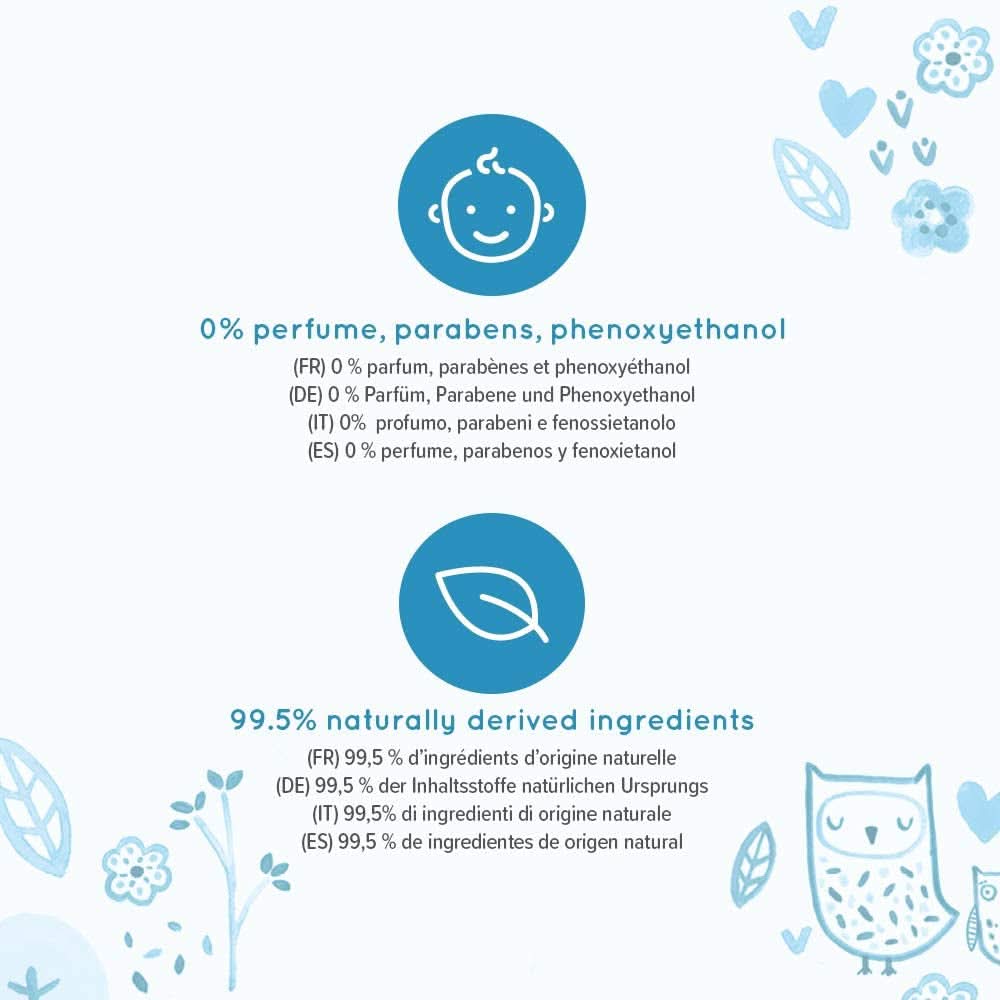 Salviette per neonati Mama Bear Ultra Sensitive senza profumo, 1008 unità (18 confezioni da 60) Naty Shop
