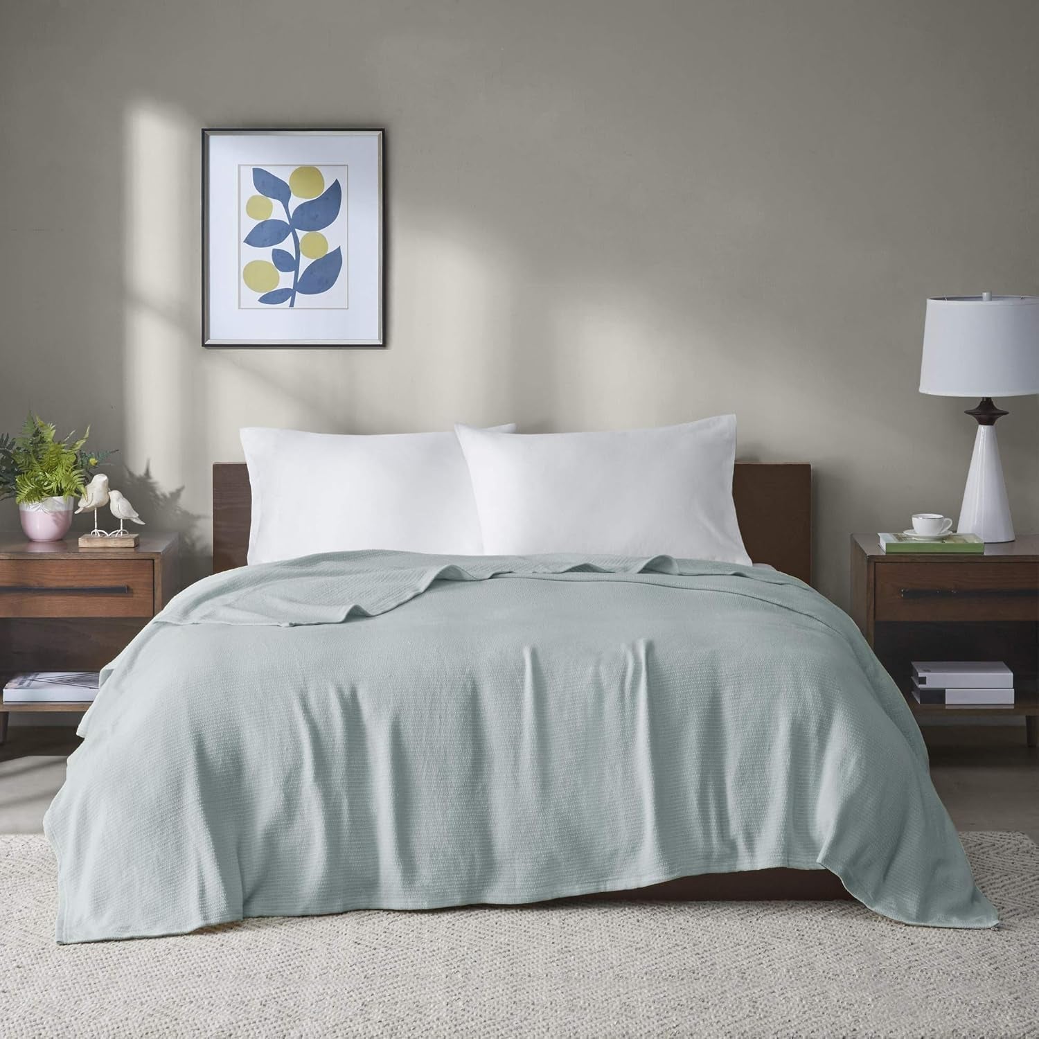 Madison Park Coperta in cotone vimini Freshspun Twin grigio Letti e piumini Madison Park Twin blu