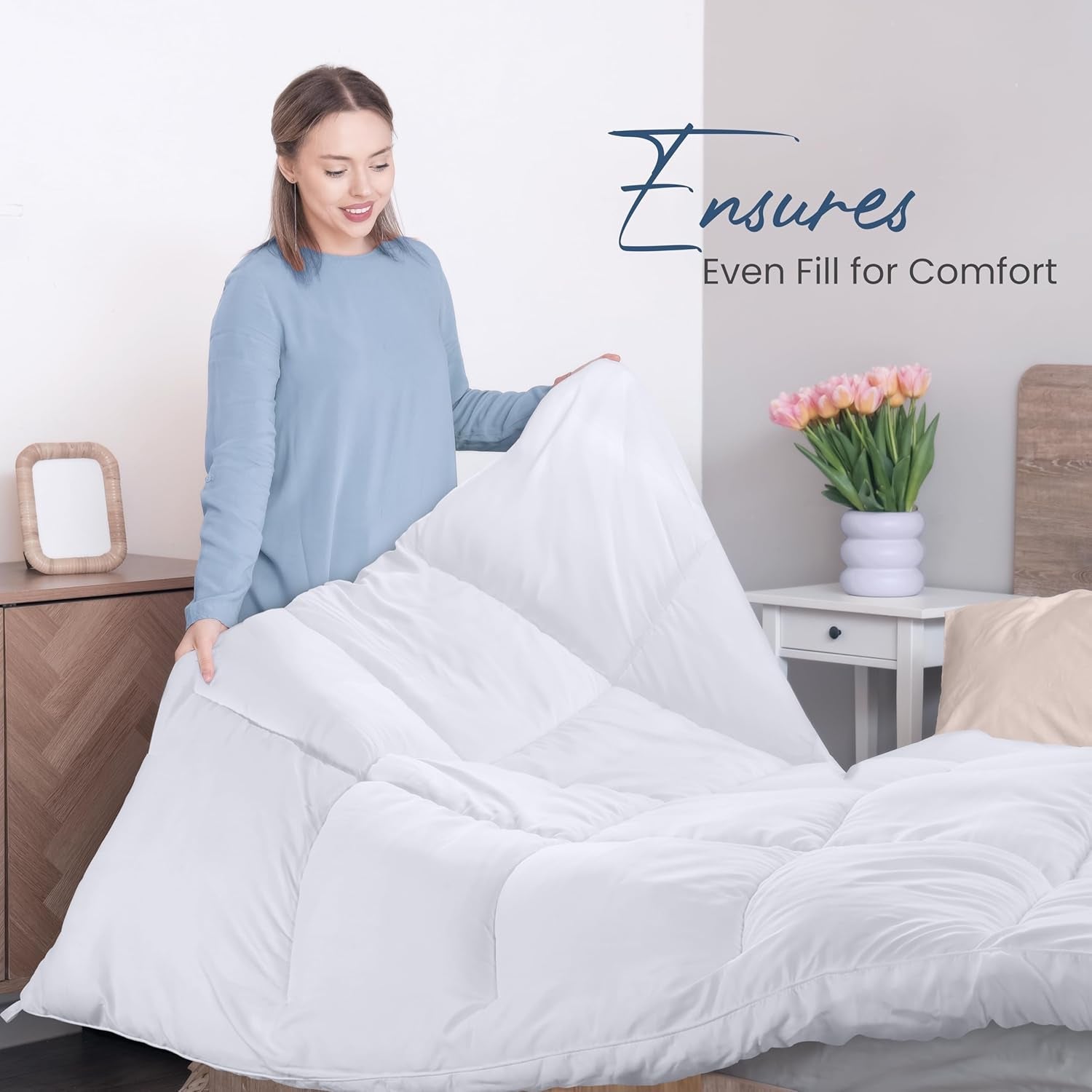 Utopia Bedding FBA_B01JPECQF8 Trapunta matrimoniale, bianco, poliestere, twin Trapunte e trapunte Naty Shop