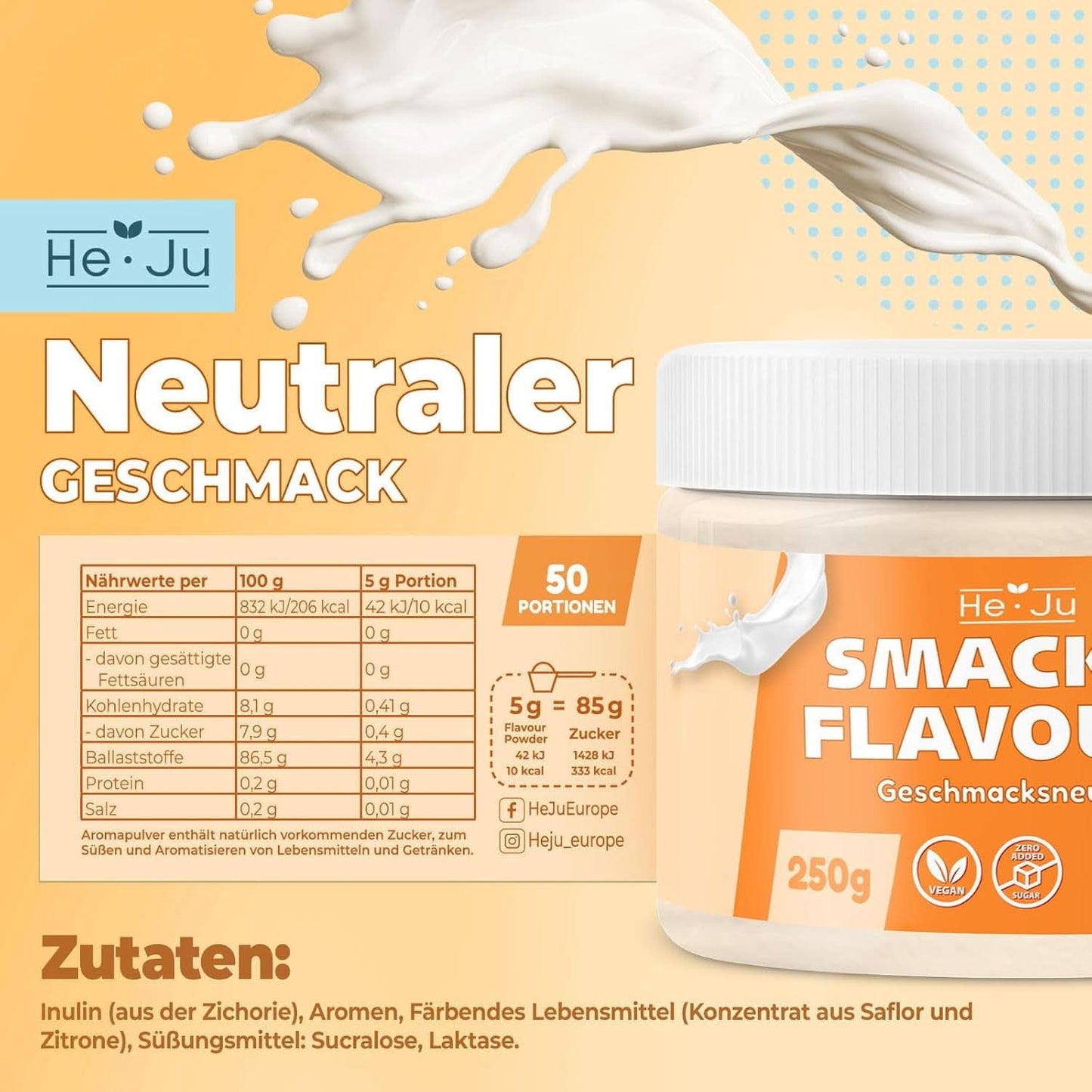He-Ju, Polvere dal sapore neutro, 250 grammi Aromas Naty Shop