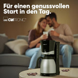 Caffettiera Clatronic® con thermos | per 8-10 tazze di caffè | senza perdita di temperatura | caffettiera con filtro | 1 litro | Espresso | Caffettiera a filtro con thermos | KA 3327 nero