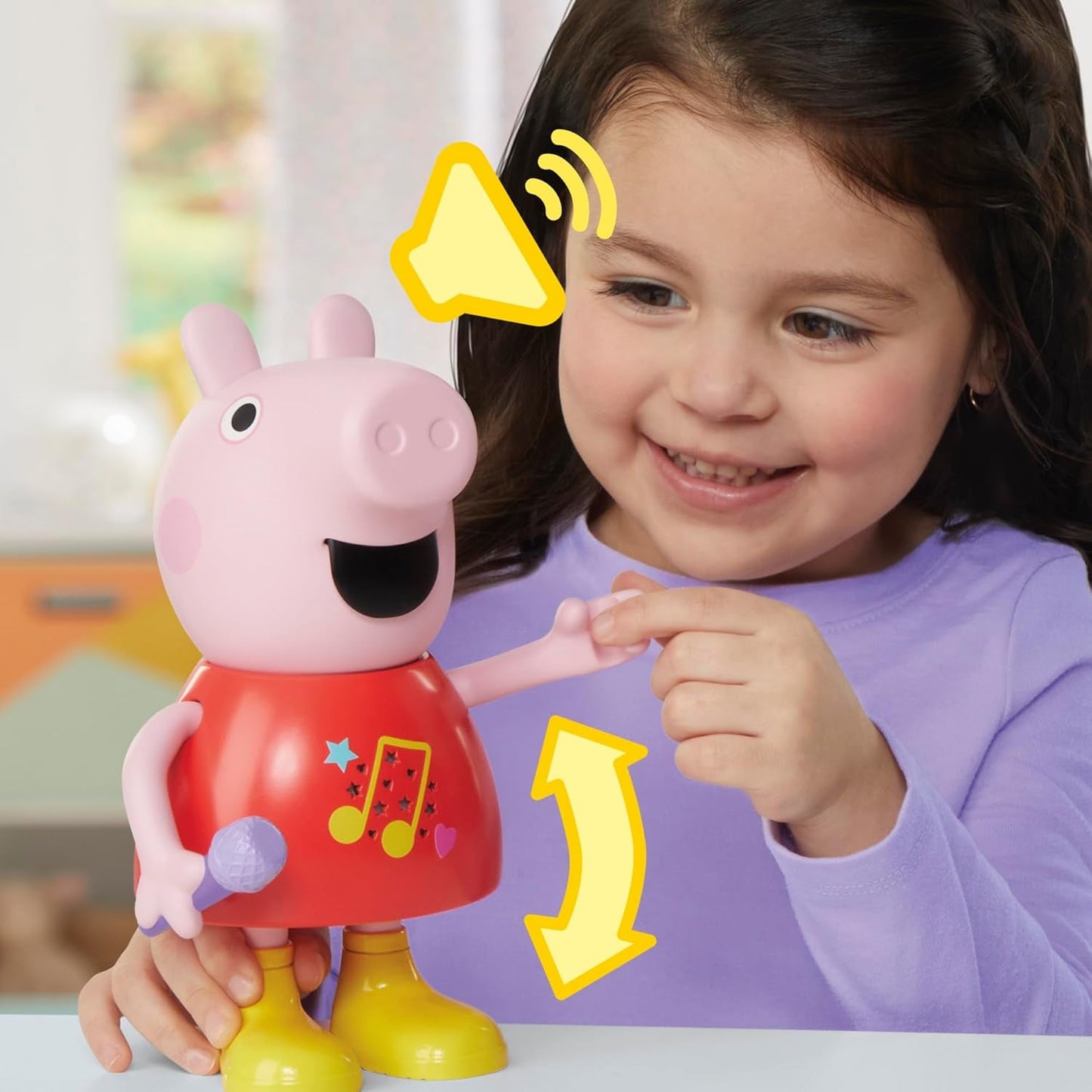 Bambola Peppa Pig, parla e canta, rosa, 20 cm