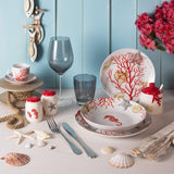 Servizio tavola Excelsa Coral, 18 pezzi, porcellana, rosso
