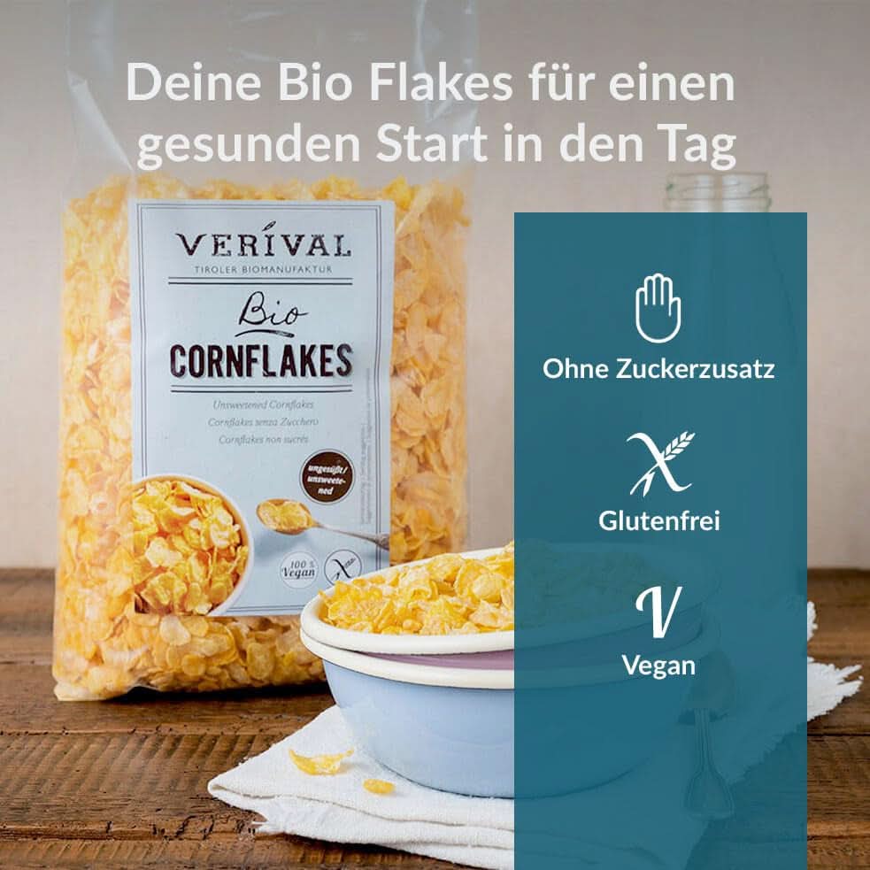 Verival Cornflakes non zuccherati, confezione 6 x 250 grammi Cereale Naty Shop