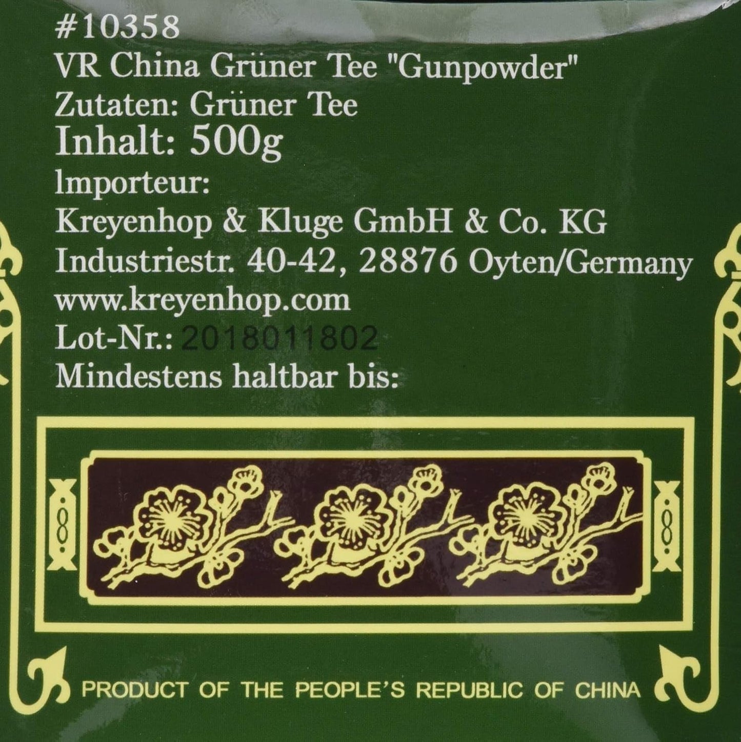 Tè verde, Polvere da sparo, Geroll (1 confezione da 500 g)