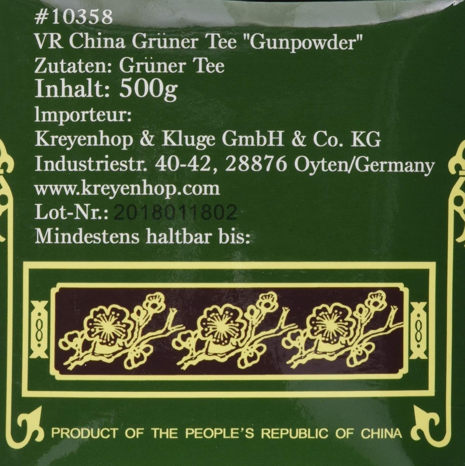 Tè verde, Polvere da sparo, Geroll (1 confezione da 500 g)