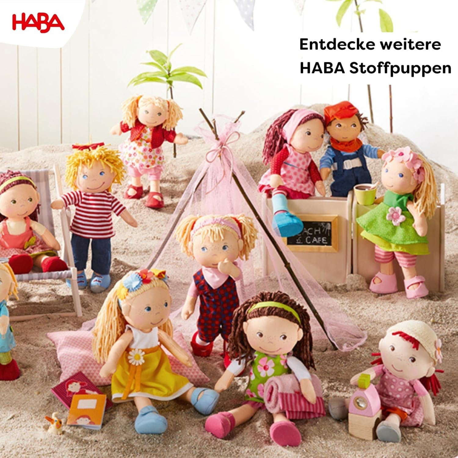 Morbida bambola HABA Annelie - Morbida bambola con capelli raccolti - Con vestiti intercambiabili - Da 18 mesi - 30 cm - Lavabile - 1302108001