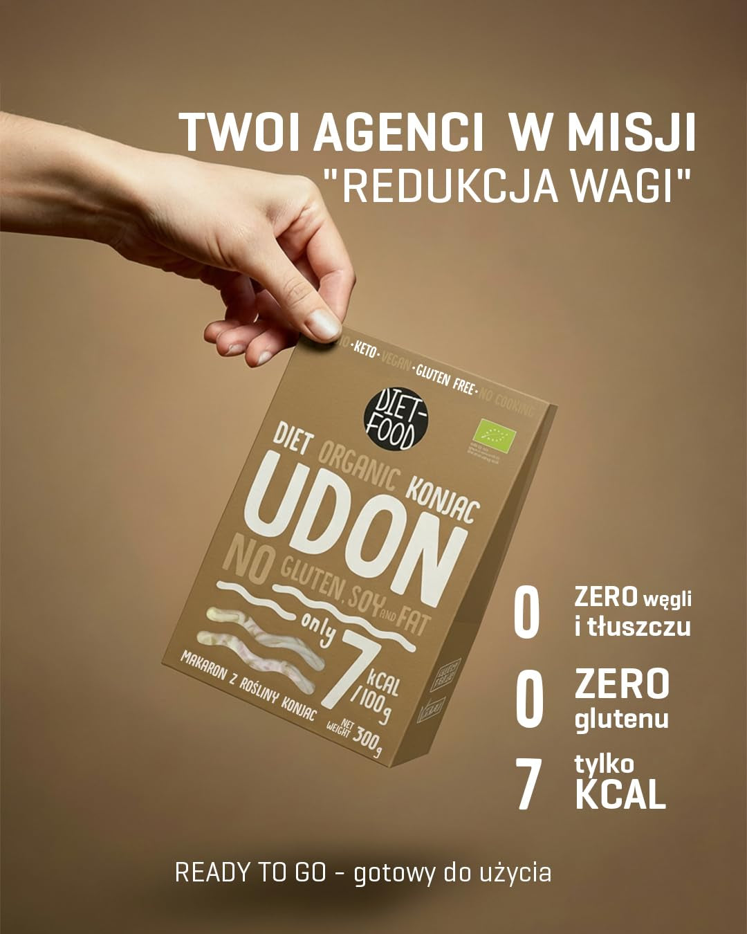 Udon Shirataki Konjac Noodles Bio 385g - A basso contenuto calorico, senza glutine, vegano - a base di radice di konjac, ricco di fibre DIET-FOOD