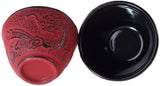 – Set da tè Drago cinese – 1 teiera, 4 tazze in ghisa e colino da tè – Capacità 0,8 l – Decorazione asiatica giapponese – Idea regalo per stoviglie giapponesi – Colore rosso