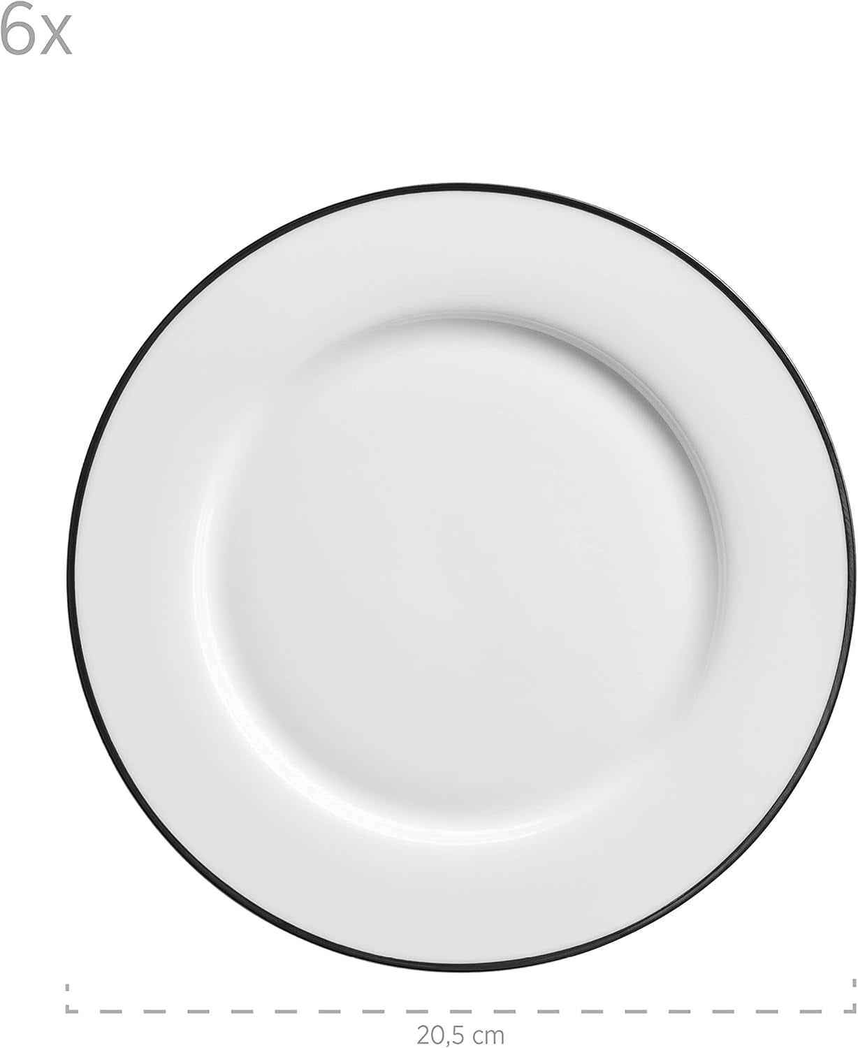 Mäser Nola Serie Moderno Servizio da caffè per 6 persone Bianco con Bordo Nero Set di Stoviglie da 18 Pezzi Tazze da caffè Piattini e Piatti da Dessert - Servizio da caffè Rotondo Set da caffè Bianco