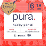Mutandine ecologiche, taglia 7 (17 kg+), 16 pezzi, biancheria intima usa e getta per pelli sensibili e allergiche, senza profumo, chiusura laterale