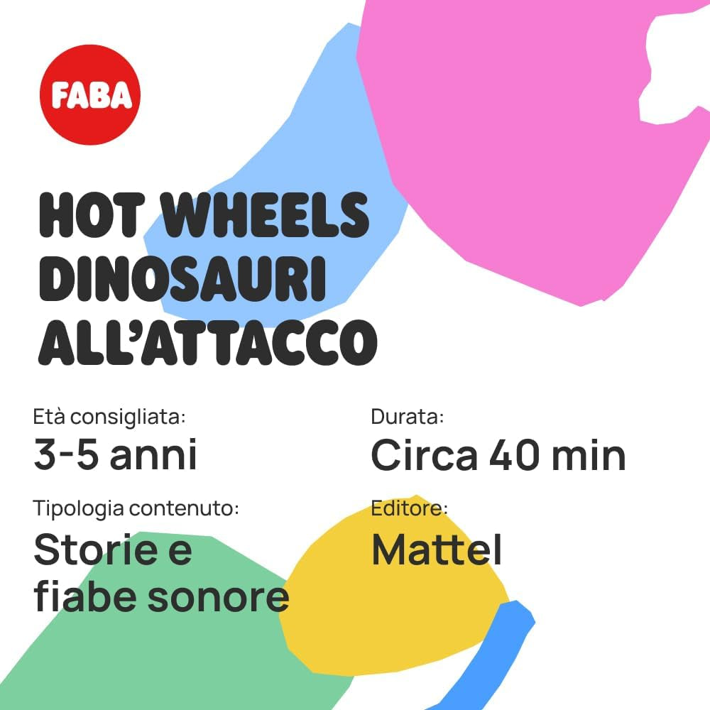 Figura sonora dell'attacco dei dinosauri Hot Wheels - storie e racconti sonori per bambini e bambine 3-5 anni, giocattolo con contenuti educativi, versione italiana Jucarii Bebe Naty Shop
