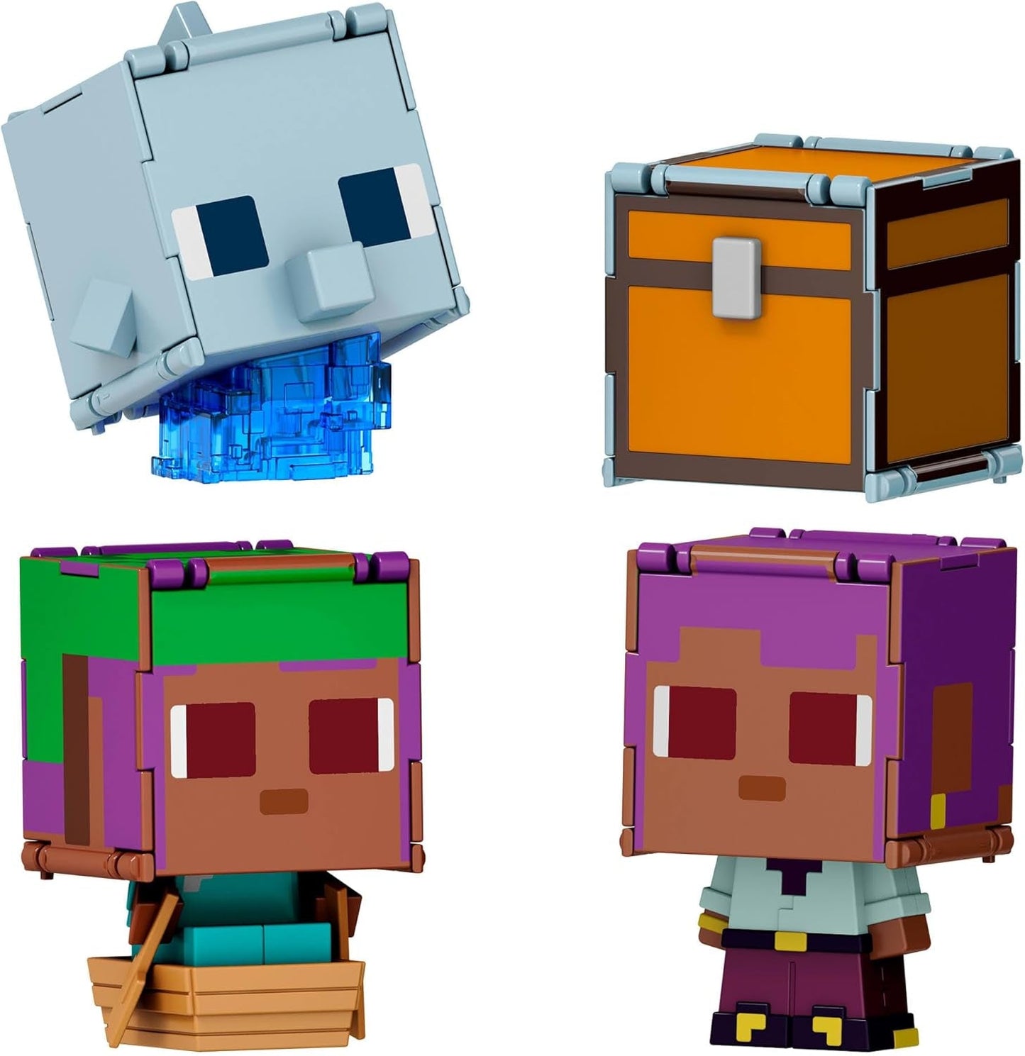 Mattel Minecraft Flippin' Figs Pecora e Pollo Confezione da 2 con Figure da Gioco 2 in 1, Teste Grandi e Pixel Design HXK17 Action Figure Naty Shop Ivy and the Dolphin
