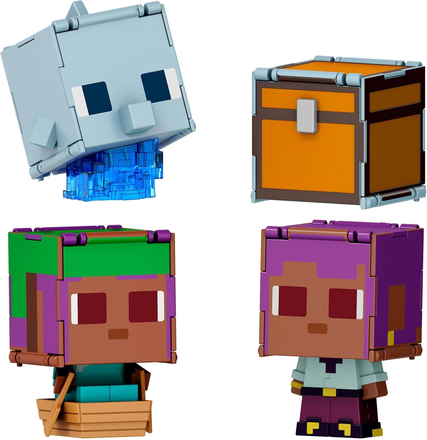 Mattel Minecraft Flippin' Figs Pecora e Pollo Confezione da 2 con Figure da Gioco 2 in 1, Teste Grandi e Pixel Design HXK17 Action Figure Naty Shop Ivy and the Dolphin